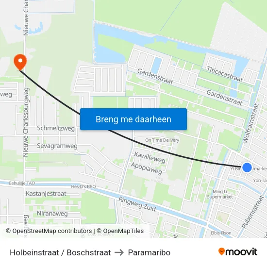 Holbeinstraat / Boschstraat to Paramaribo map