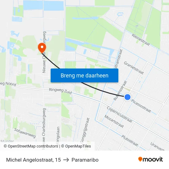 Michel Angelostraat, 15 to Paramaribo map