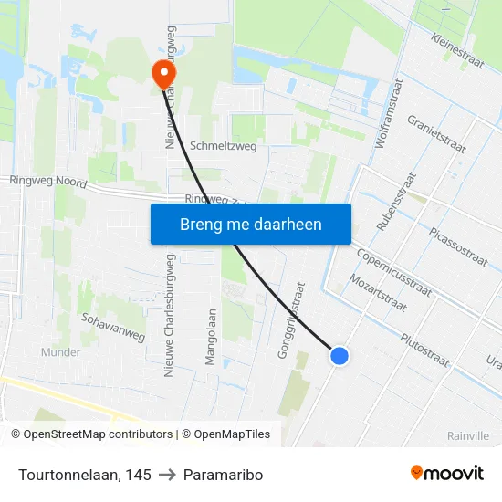 Tourtonnelaan, 145 to Paramaribo map