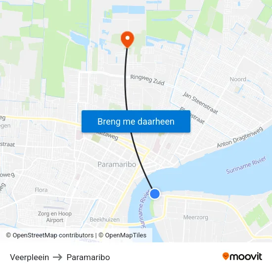 Veerpleein to Paramaribo map