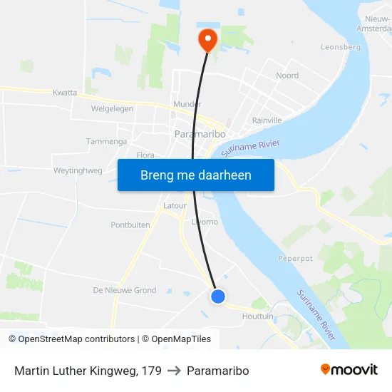 Martin Luther Kingweg, 179 to Paramaribo map