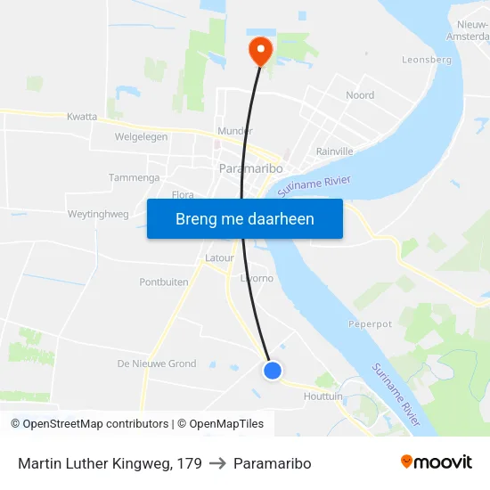 Martin Luther Kingweg, 179 to Paramaribo map