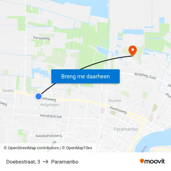 Doebestraat, 3 to Paramaribo map