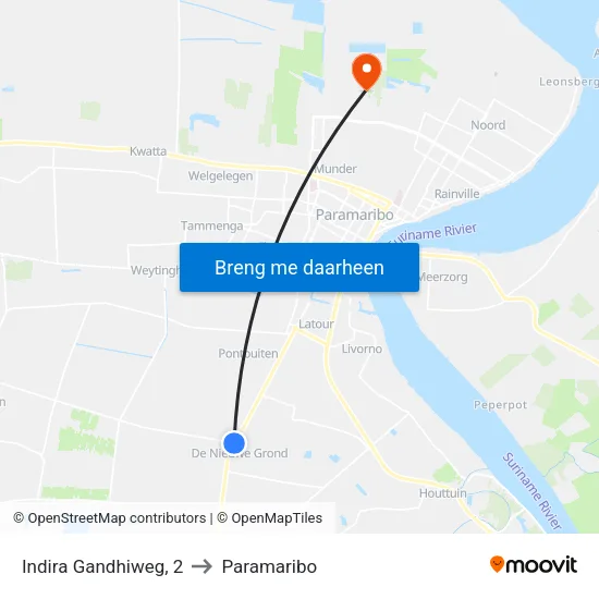 Indira Gandhiweg, 2 to Paramaribo map