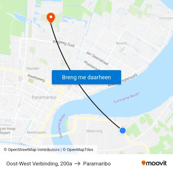 Oost-West Verbinding, 200a to Paramaribo map