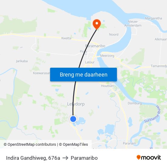 Indira Gandhiweg, 676a to Paramaribo map