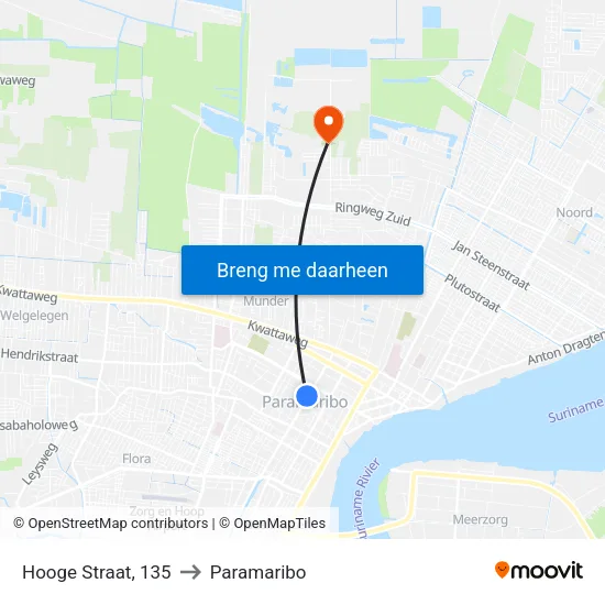Hooge Straat, 135 to Paramaribo map