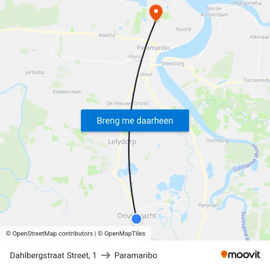 Dahlbergstraat Street, 1 to Paramaribo map
