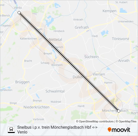 SNELBUS I.P.V. TREIN Bus Line Map