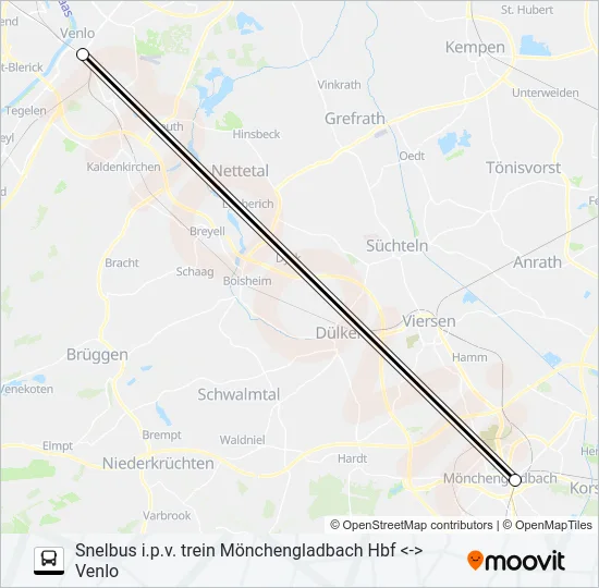 SNELBUS I.P.V. TREIN Bus Line Map