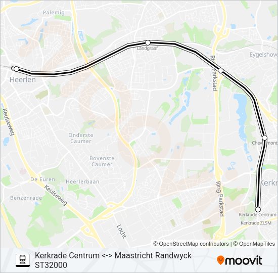 Trein STOPTREIN RS18 lijnkaart