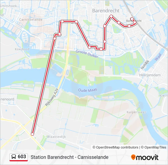 603 Bus Line Map