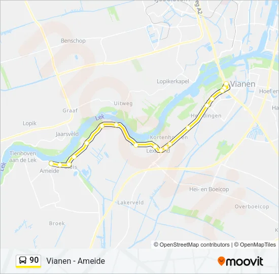 90 Bus Line Map