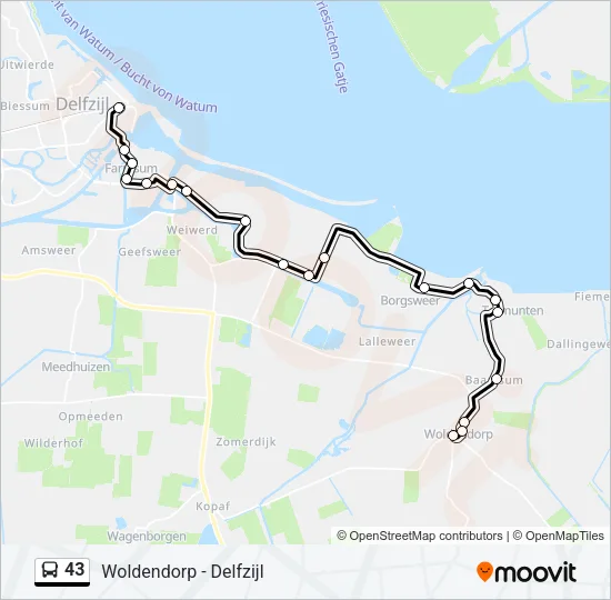 Buslinie 43 Karte