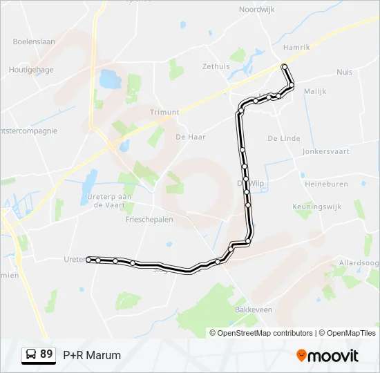 89 Bus Line Map