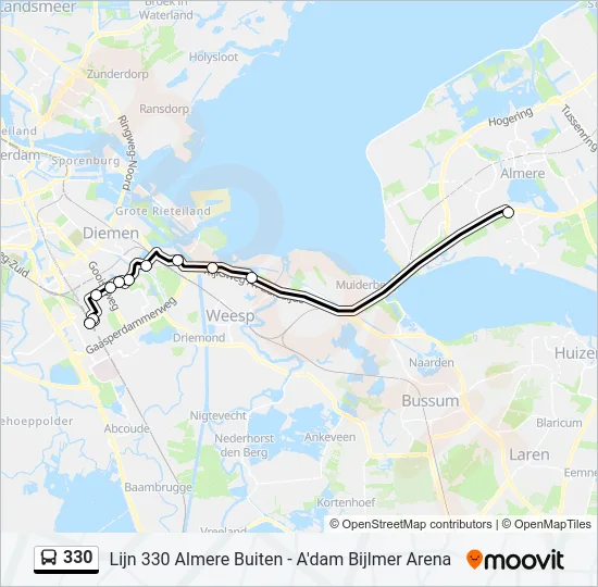 330 Bus Line Map