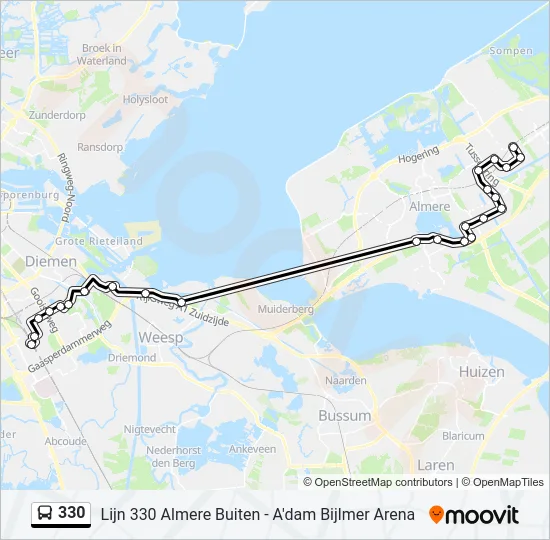 330 Bus Line Map