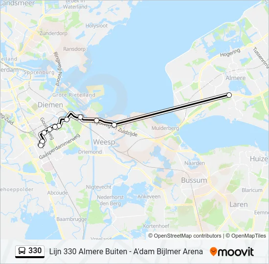 330 Bus Line Map