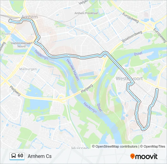 60 Bus Line Map