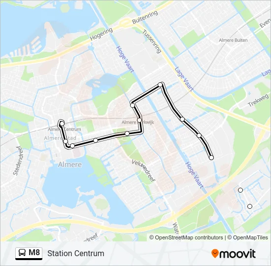 M8 Bus Line Map