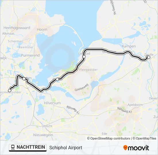 NACHTTREIN Train Line Map