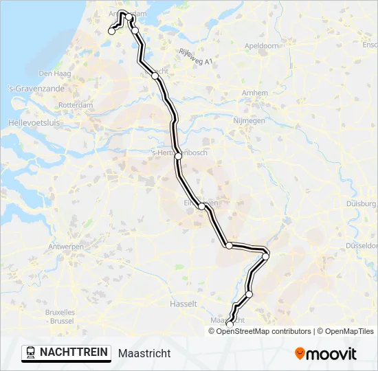 NACHTTREIN Train Line Map