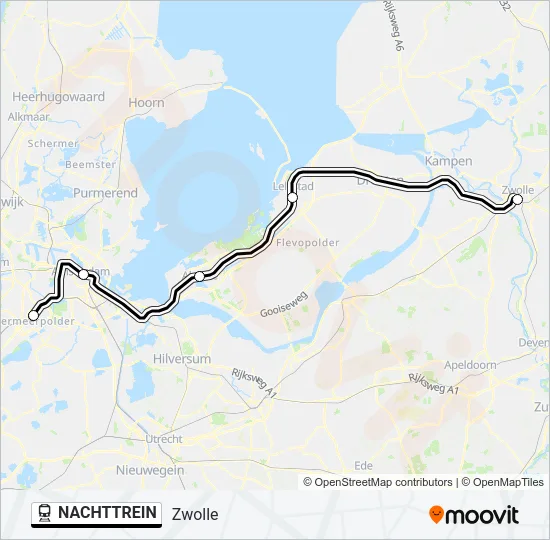 NACHTTREIN Train Line Map