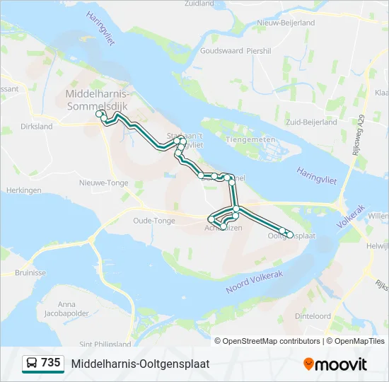 735 Bus Line Map