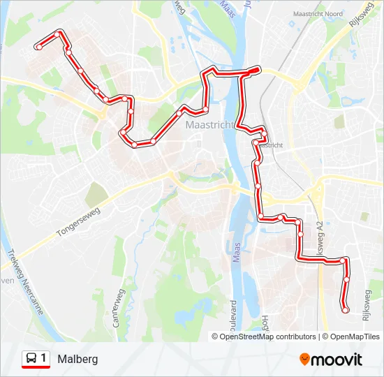 1 Bus Line Map