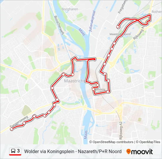 3 Bus Line Map