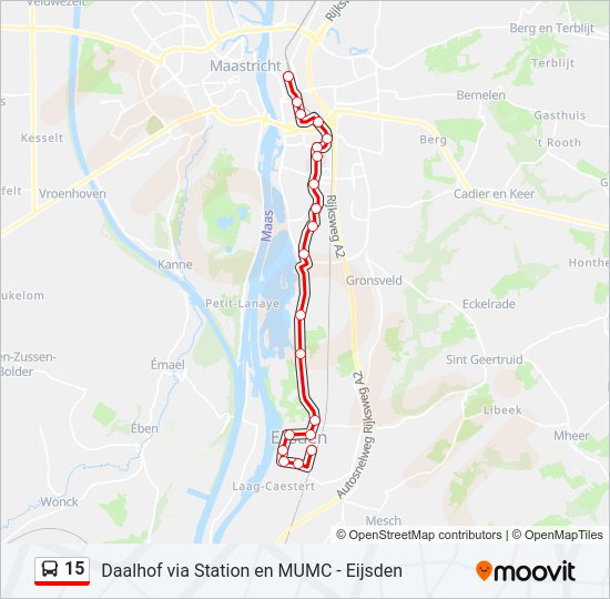 Buslinie 15 Karte