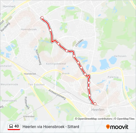 40 Bus Line Map