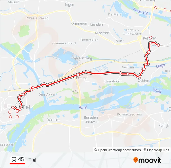 45 Bus Line Map