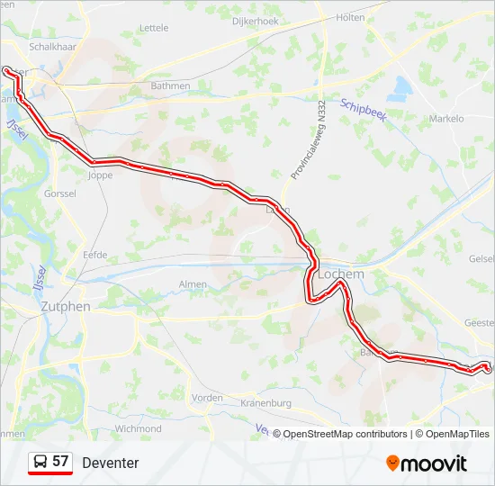 57 Bus Line Map