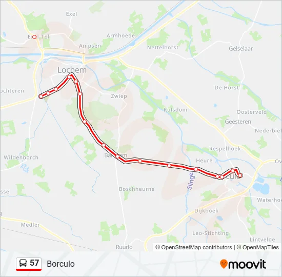 57 Bus Line Map