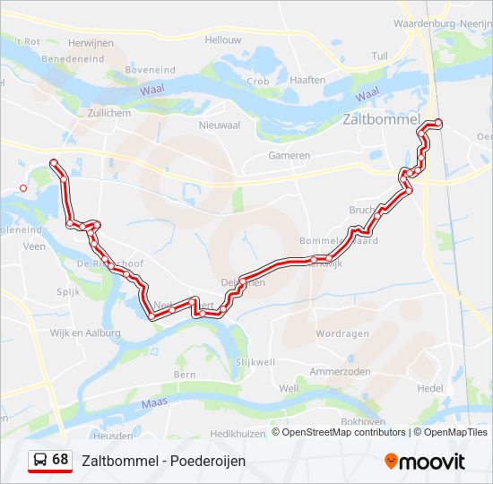 Bus 68 lijnkaart