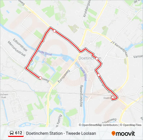 612 Bus Line Map