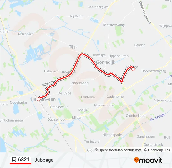 6821 Bus Line Map