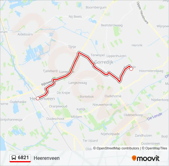 6821 Bus Line Map