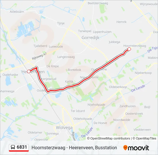 6831 Bus Line Map
