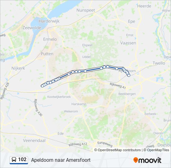 102 Route: Schedules, Stops & Maps - Voorthuizen (Updated)