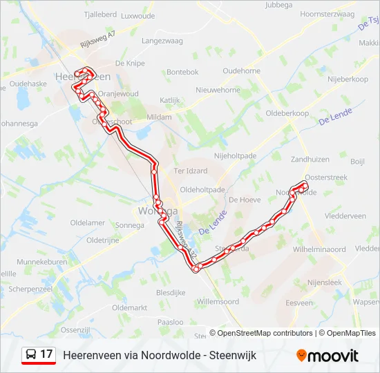 17 Bus Line Map