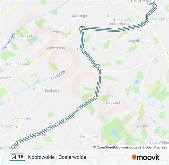 18 Bus Line Map