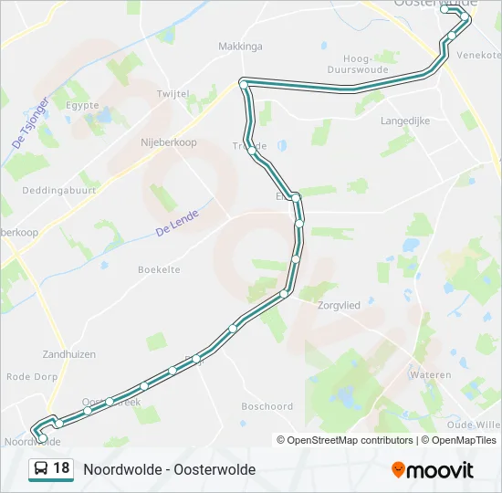 18 Bus Line Map