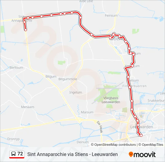 72 Bus Line Map