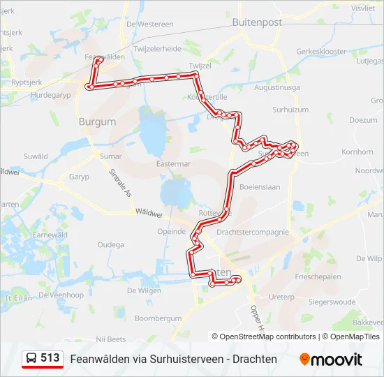 513 Bus Line Map