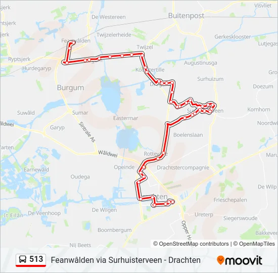513 Bus Line Map