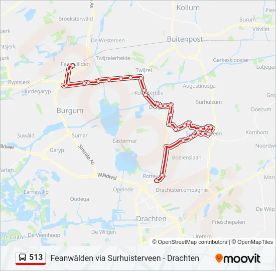 513 Bus Line Map