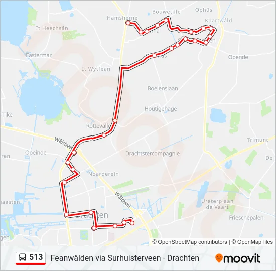 513 Bus Line Map