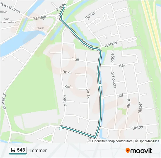 548 Bus Line Map